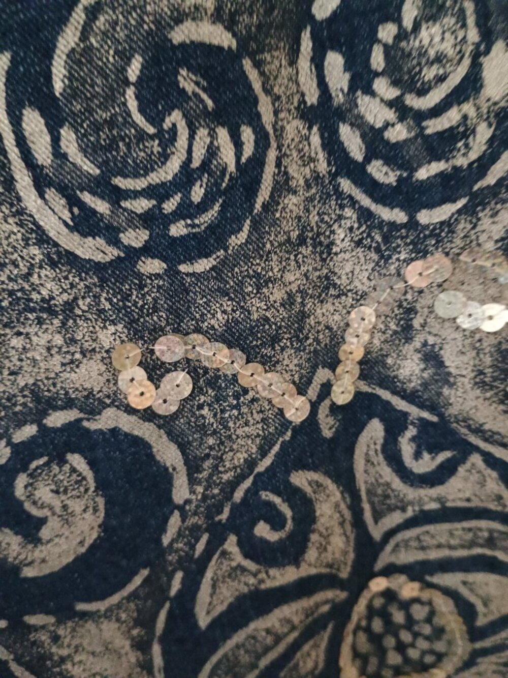Sandy Starkman Textured Embellished Jean Jacket Small - Picture 6 of 15